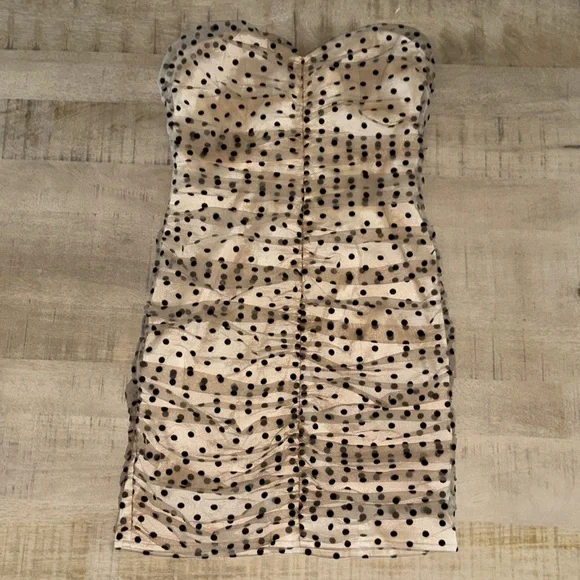 MAJORELLE Black & Tan Polkadot Corset Dress Medium - Picture 2 of 8